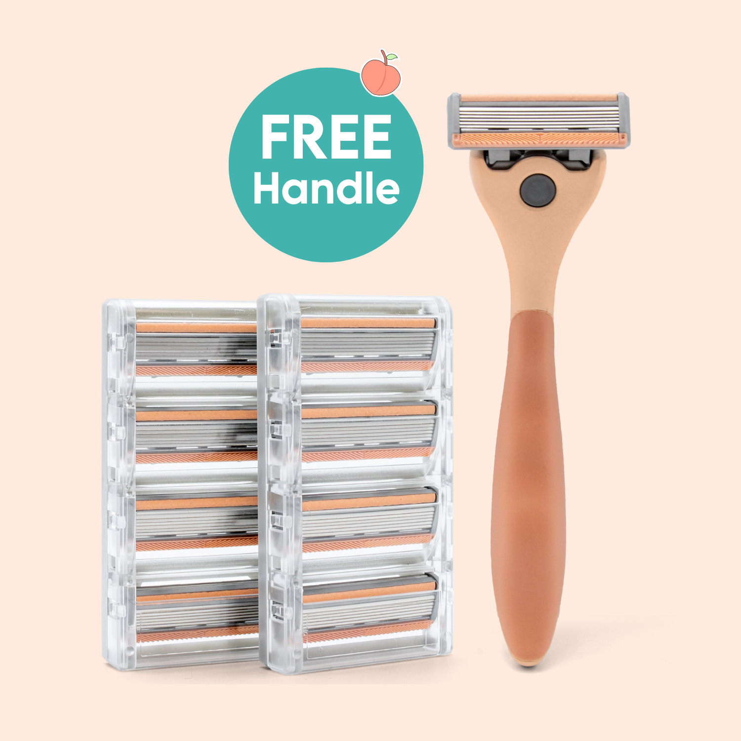 Premium SmoothGlide Refill Blades + Peach Handle