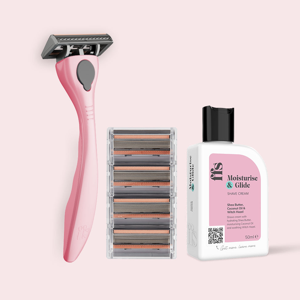 Razor Kit with Travel Shave Cream - Fuchsia